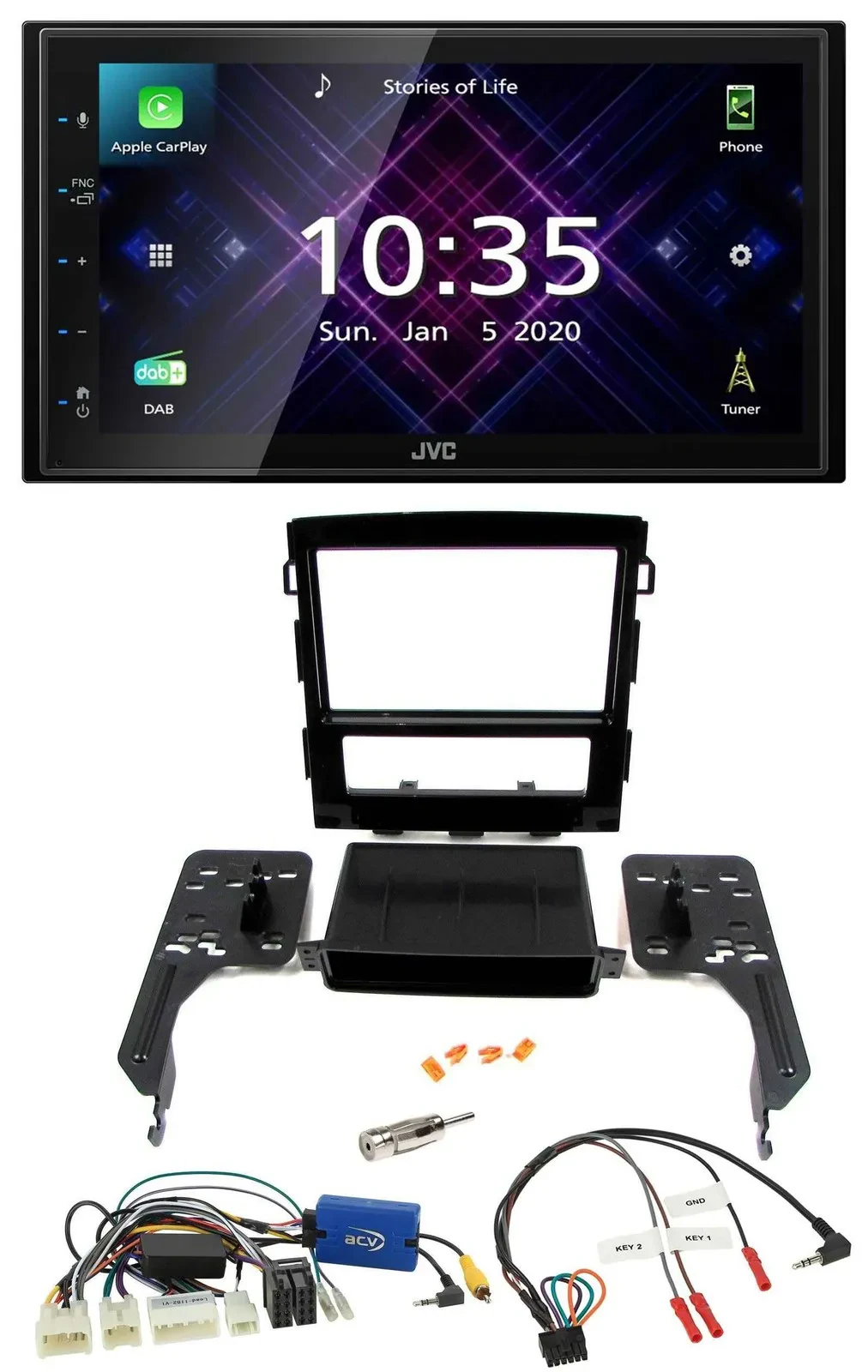 JVC DAB 2DIN Lenkrad Bluetooth USB Autoradio für Subaru Impreza ab 2018