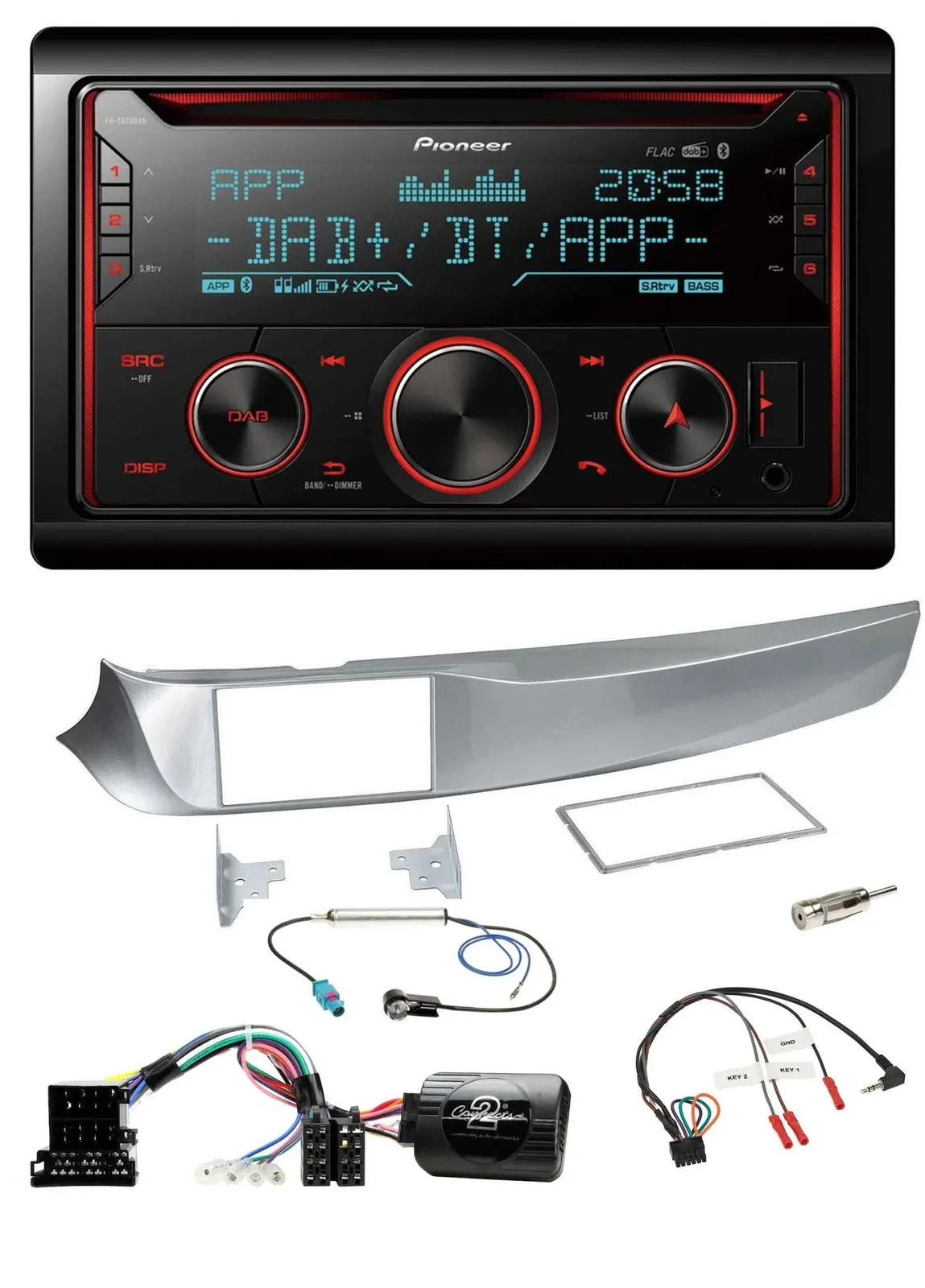 Автомагнитола для Alfa Romeo Giulietta 2010–2014 Pioneer 2DIN DAB, Bluetooth, USB, CD