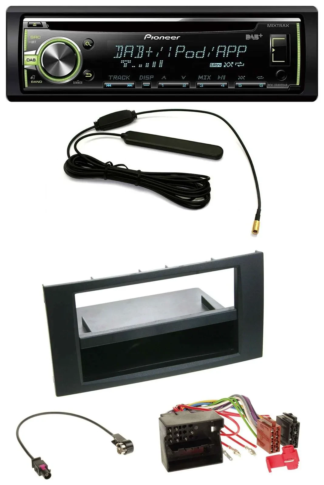 Автомагнитола Pioneer MP3 USB CD DAB AUX для Ford Fusion/Transit/Kuga (2005–2012), черный