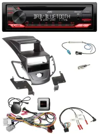 JVC CD DAB USB Bluetooth Lenkrad Autoradio für Ford Fiesta 10-13 Display schwarz
