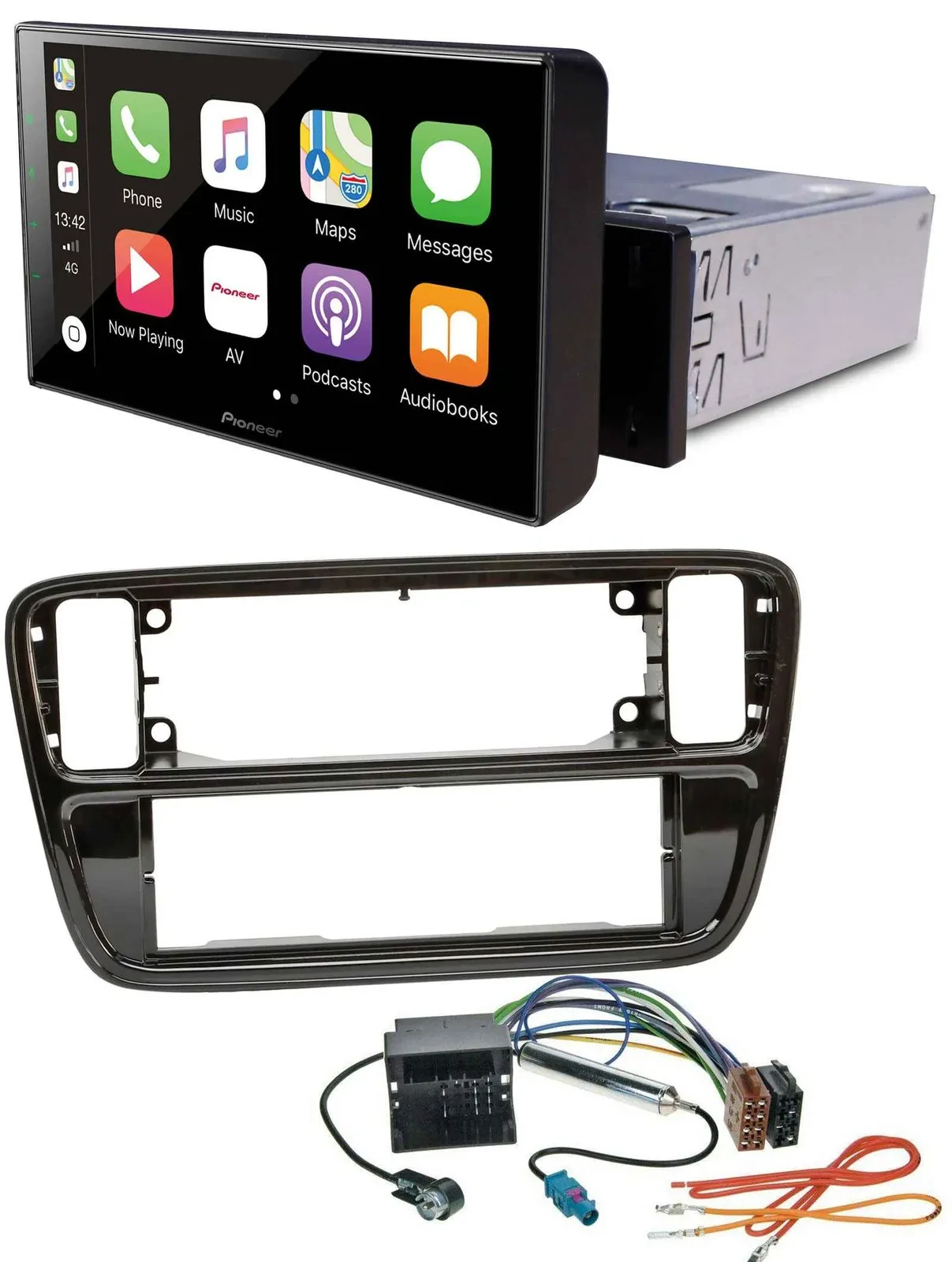 Pioneer Bluetooth MP3 DAB USB Autoradio für VW Up AA AAN 2011-2016 piano black