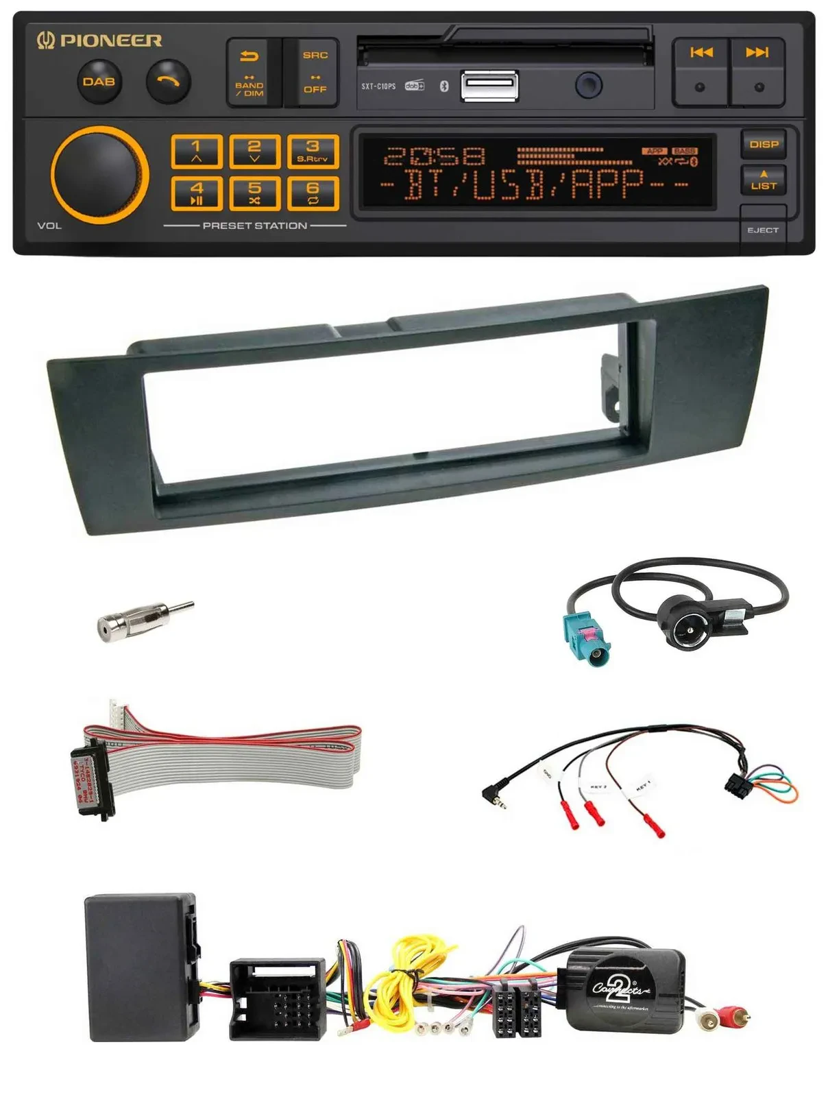 Pioneer DAB Lenkrad USB Bluetooth Autoradio für BMW 1er E87 2004-2013 Aktiv