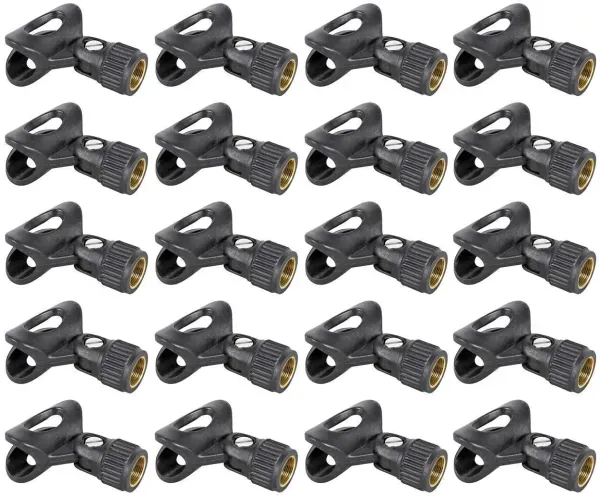 20 Rockville Universal Microphone Clip Clips For Wired Mic Such as SM57/SM58 Etc