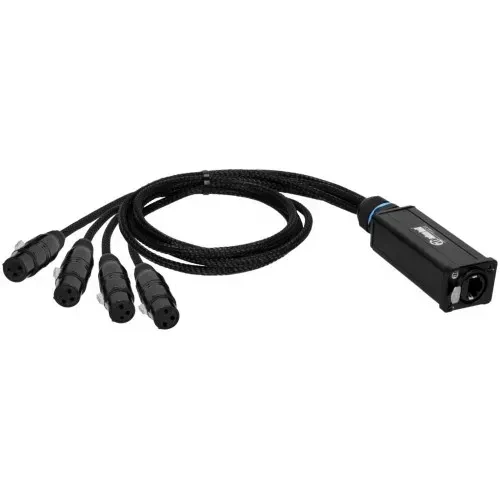 Мультикор для аудио и DMX Adam Hall 4 STAR CATBOX XF3 4 x XLR 3-pin female — RJ45 (Cat.6a), 0,3 м, черный