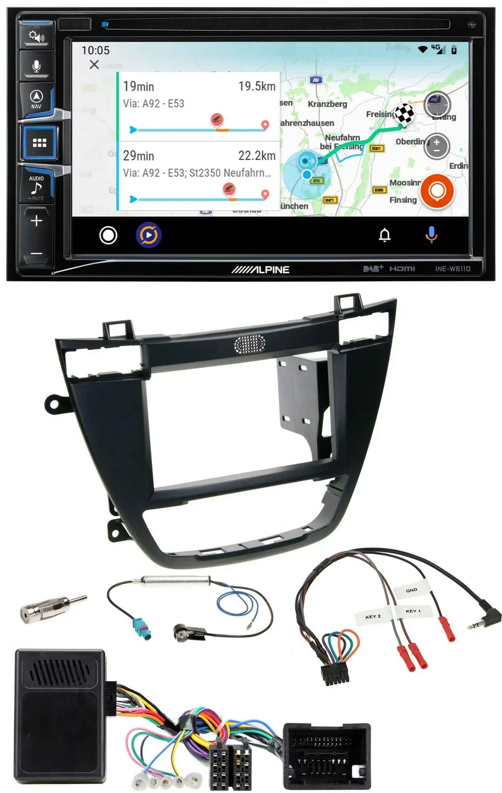 Alpine Bluetooth TMC USB DAB 2DIN Lenkrad Navigation für Opel Insignia ab 08 sch