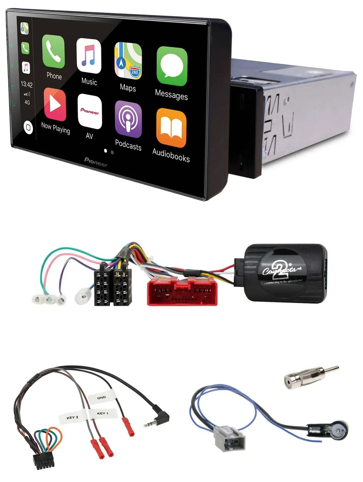 Pioneer Bluetooth Lenkrad DAB USB Autoradio für Mazda 2 Typ DY 2003-2007