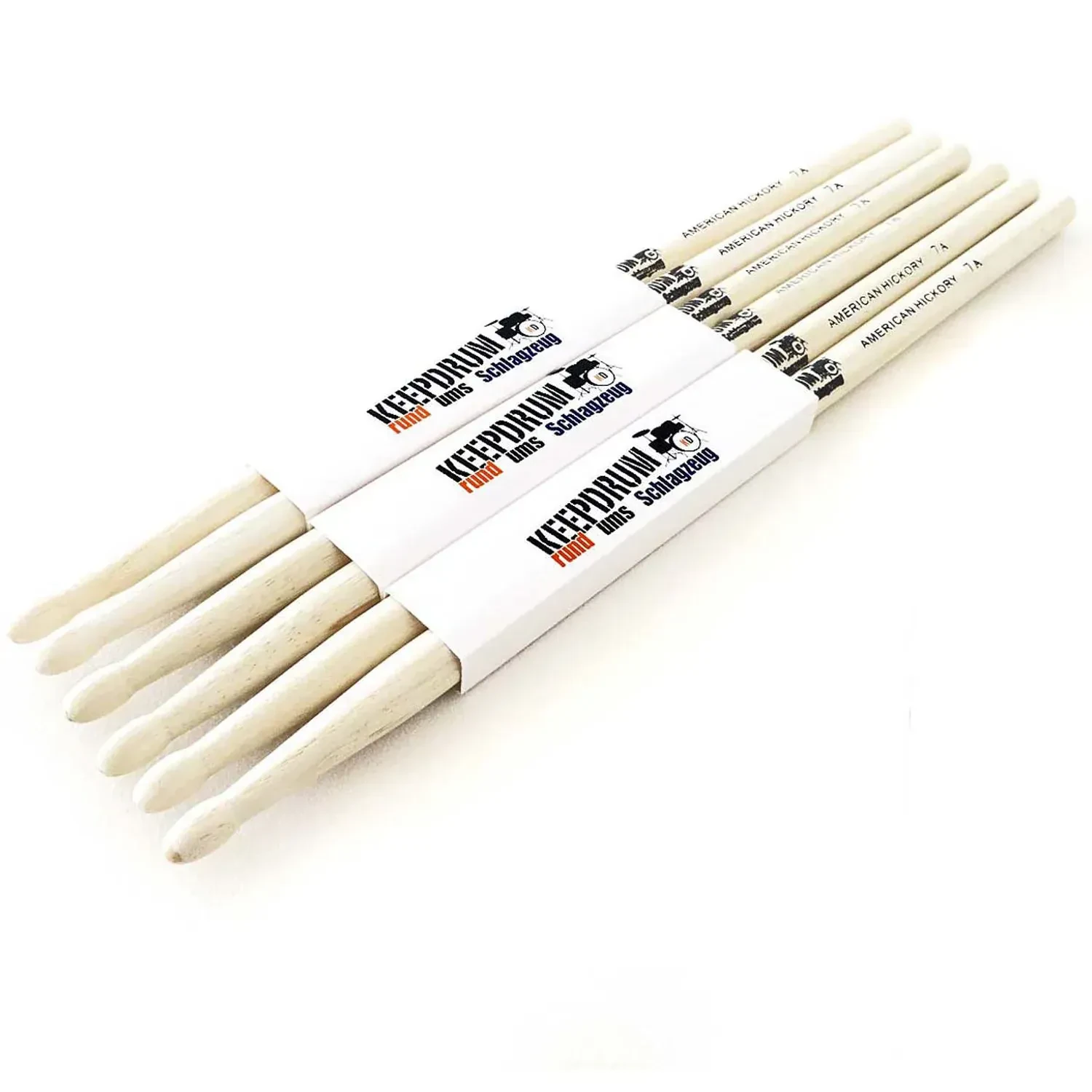 Барабанные палочки keepdrum 3XKD7AWF Hickory 7A (3 пары)