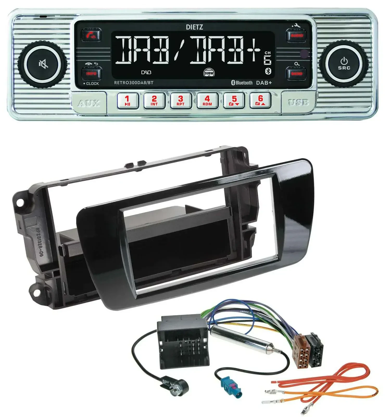 Dietz Bluetooth MP3 DAB USB Autoradio für Seat Ibiza ab 08 Klavierlack schwarz