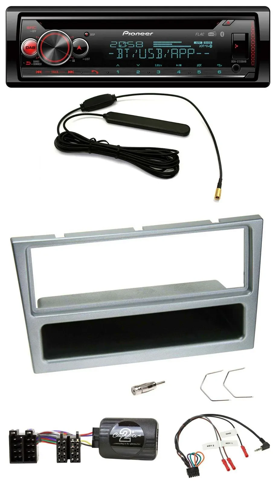 Pioneer USB DAB Lenkrad Bluetooth CD Autoradio für Opel Corsa C 2000-2004 silber