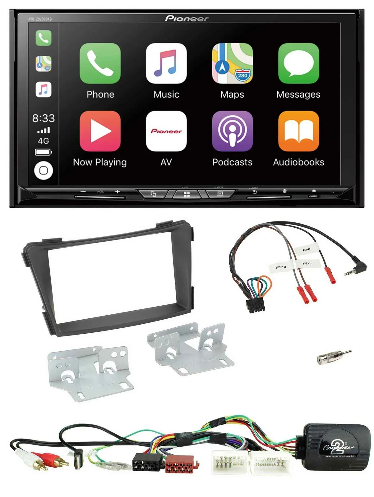 Автомагнитола Pioneer 2-DIN USB, DAB, DVD, Bluetooth, AUX для Hyundai i40 (2011–2019)