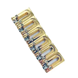 AxLabs String Surfer Brass Roller Bridge Saddles, Narrow, Gold