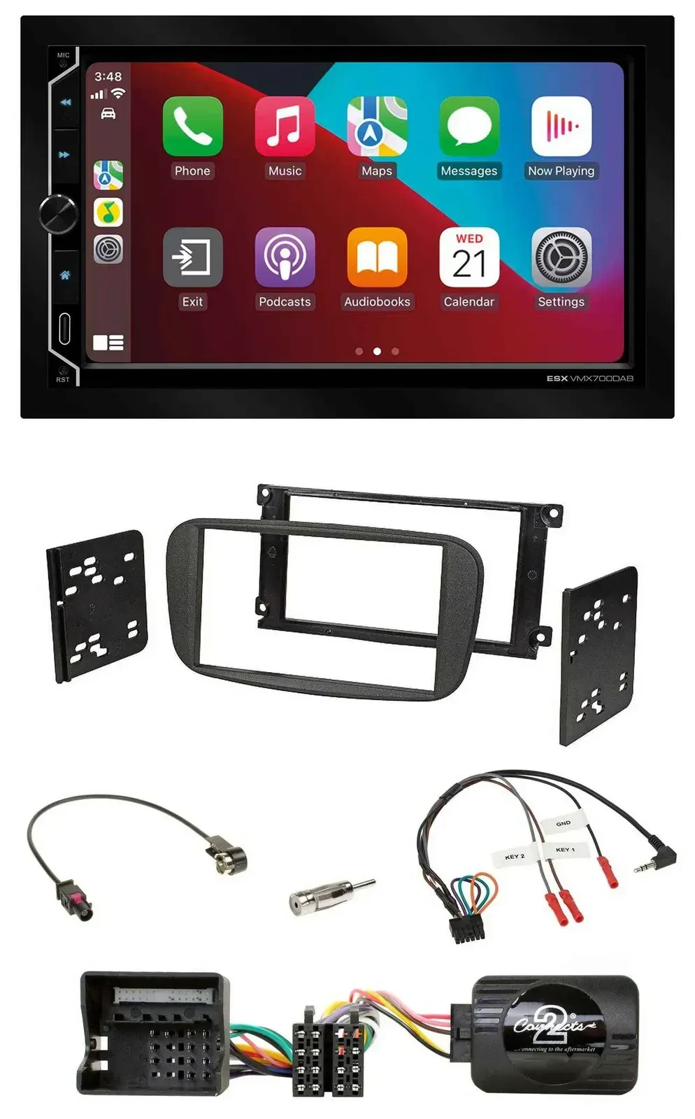 ESX 2DIN DAB USB Lenkrad Bluetooth Autoradio für Ford Galaxy Focus C-Max ab 07 s