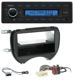 Автомагнитола для Nissan Micra K13 (2010–2013) VDO 1DIN, MP3, USB, AUX, чёрная