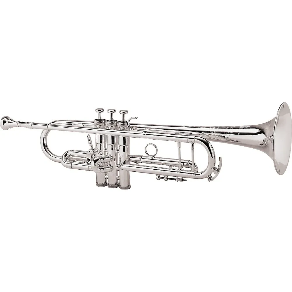 King 2055 Silver Flair Series Bb Trumpet 2055T Silver 1st Valve Thumb Trigger