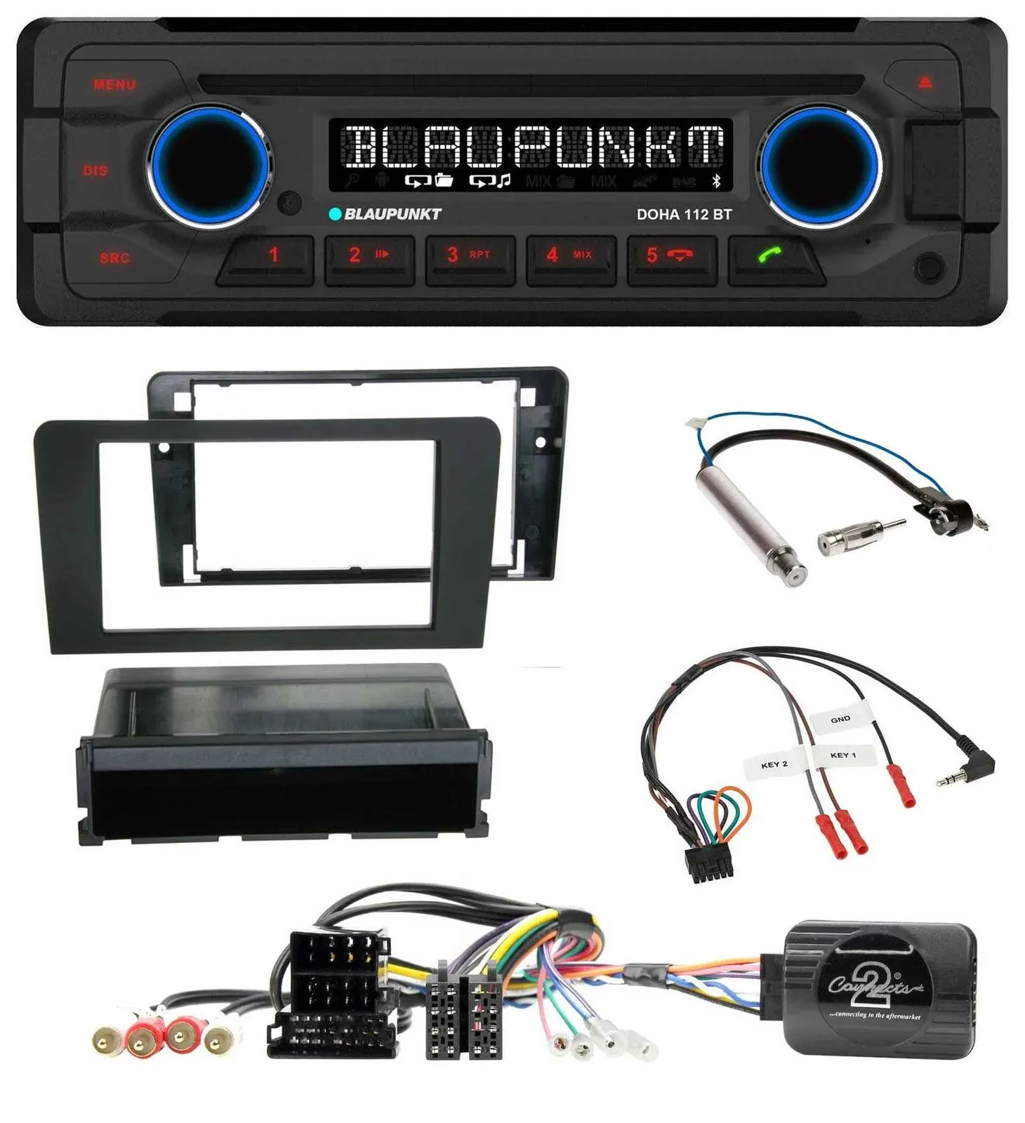Blaupunkt Lenkrad MP3 CD Bluetooth USB Autoradio für Audi A3 Symphony ISO 8P 200