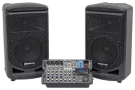 Samson Expedition XP800 800w Portable 8" PA DJ Speaker System+8-ch Powered Mixer