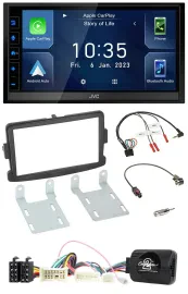 JVC DAB Bluetooth Lenkrad USB 2DIN Autoradio für Dacia Sandero ab 2013 schwarz