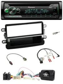 Автомагнитола Pioneer USB MP3 DAB CD для Dacia (с 2012) совместимая с кнопками на руле черная (piano black)