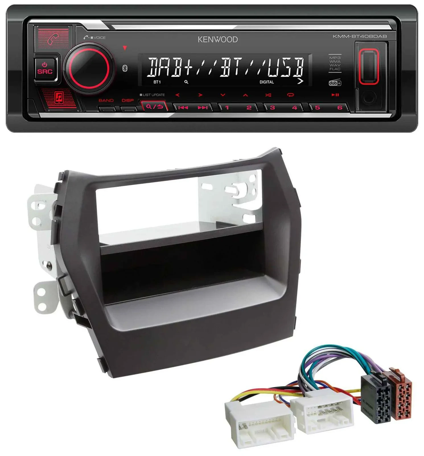 Автомагнитола для Hyundai Santa Fe (с 2012) Kenwood MP3, Bluetooth, USB, DAB