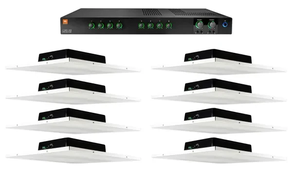 Потолочная акустика JBL DCS8T White с усилителем (8 штук)