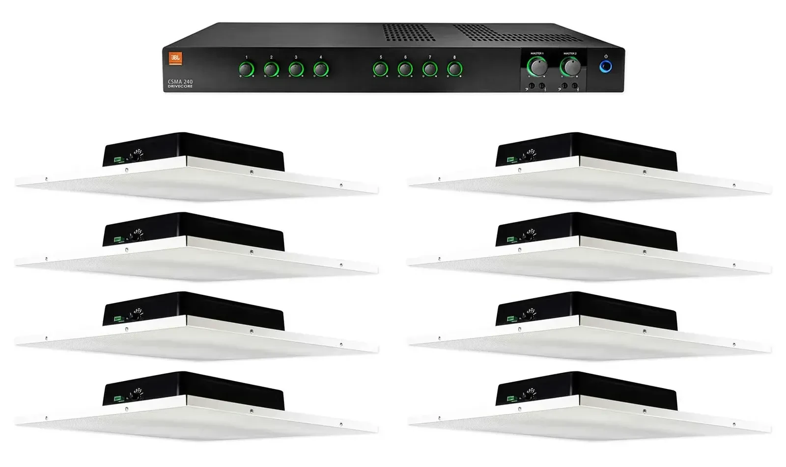 Потолочная акустика JBL DCS8T White с усилителем (8 штук)