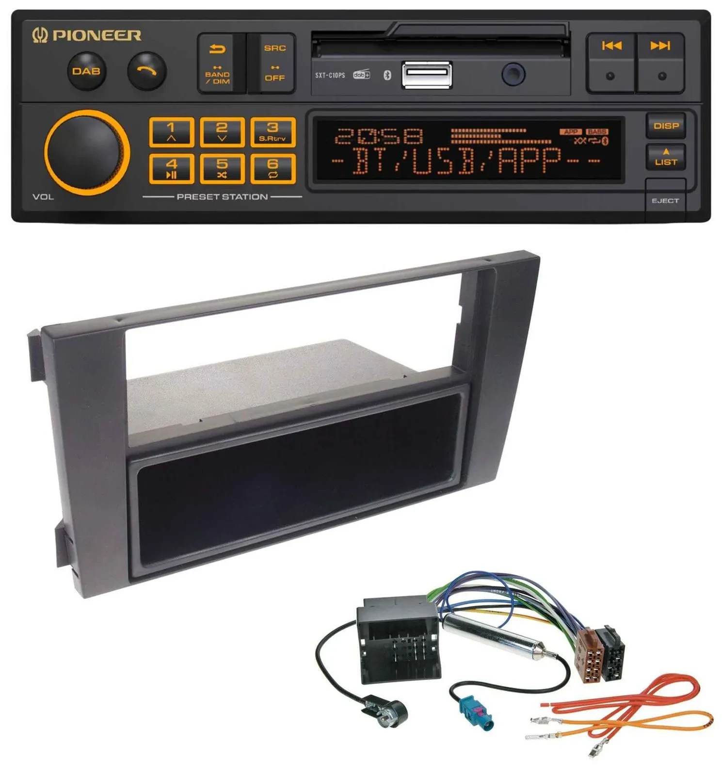 Pioneer DAB MP3 USB Bluetooth Autoradio für Audi A6 01-05 C5 Symphony Quadlock