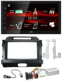 JVC USB Bluetooth Lenkrad DAB 2DIN Autoradio für Kia Sportage 3 10-15 Navi schwa
