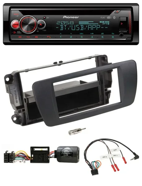 Pioneer Lenkrad DAB CD Bluetooth USB Autoradio für Seat Ibiza nitschwarz
