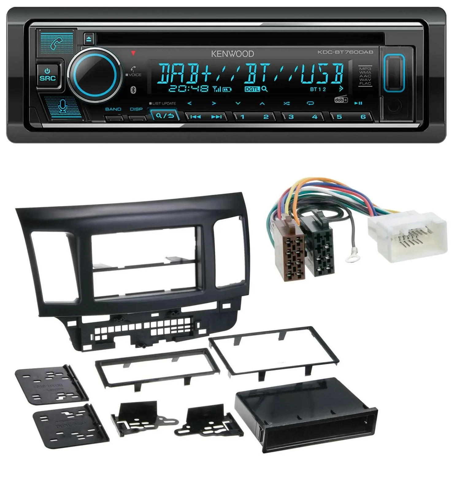 Kenwood MP3 Bluetooth DAB USB CD Autoradio für Mitsubishi Evo Lancer (ab 2008)