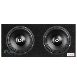 2x NVX VSW122v3 600W Dual 2-Ohm 12" Car Subwoofer w/ Dual Sealed Enclosure Box