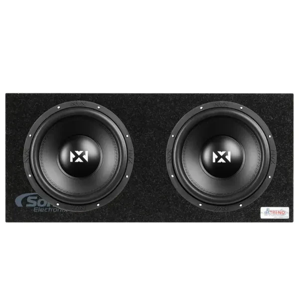 2x NVX VSW122v3 600W Dual 2-Ohm 12" Car Subwoofer w/ Dual Sealed Enclosure Box