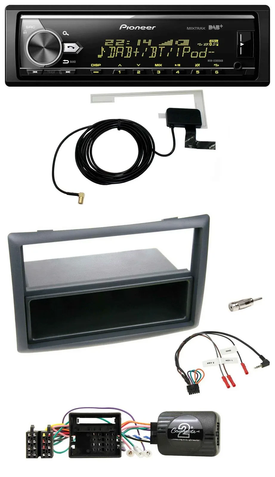 Автомагнитола для Renault Megane 2009–2012 Pioneer Bluetooth, DAB, USB, с поддержкой кнопок на руле