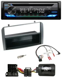 JVC Bluetooth Lenkrad USB DAB CD Autoradio für Alfa 147 GT anthrazit Ablage