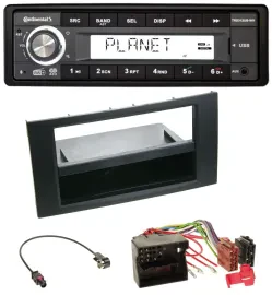Автомагнитола Continental 1DIN USB AUX DAB MP3 для Ford Focus/C-Max/S-Max/Galaxy (с 2003)