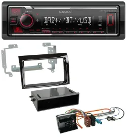 Автомагнитола для Citroen Jumper (2006–2011) Kenwood Bluetooth USB DAB MP3 Quadlock, черный (piano black)