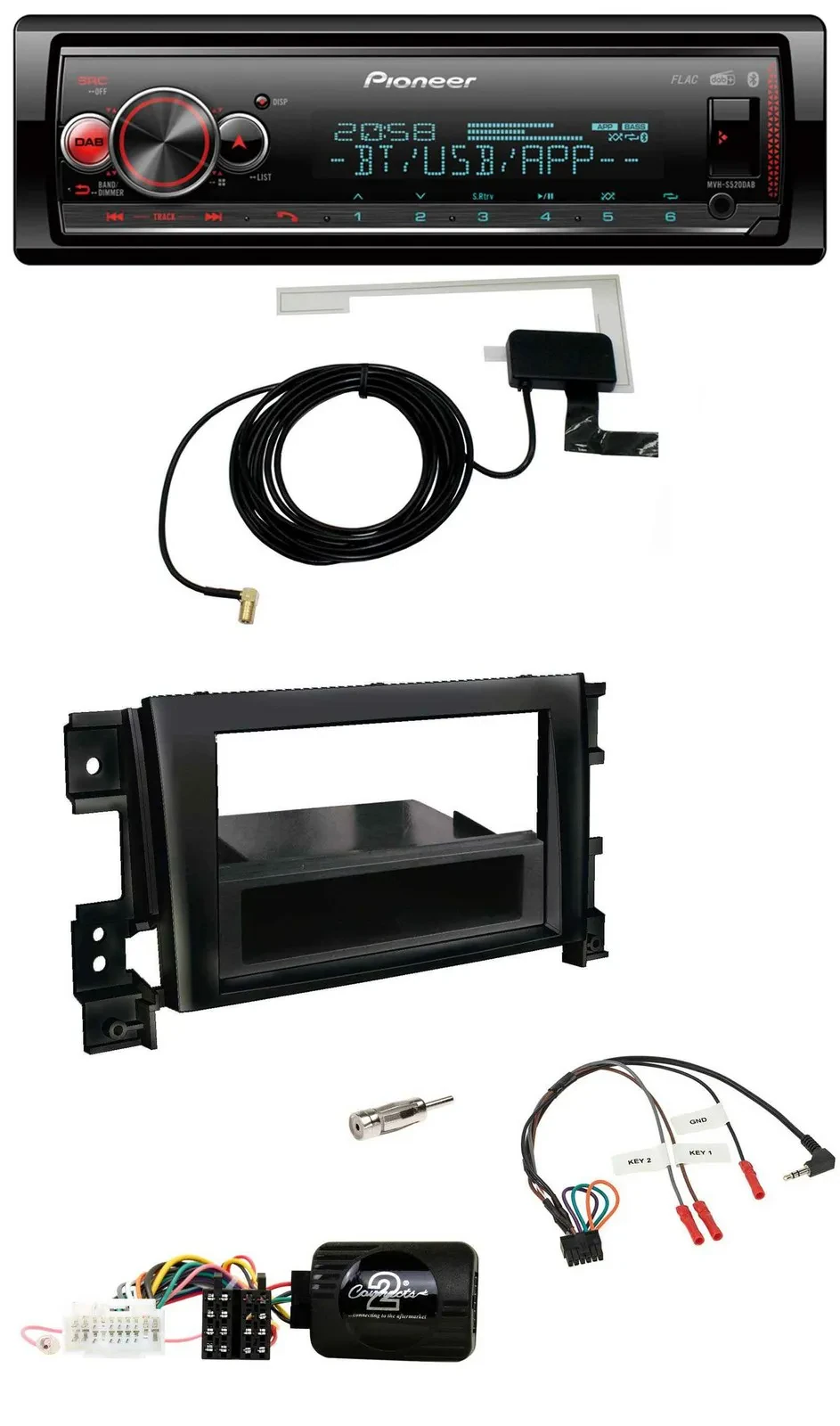 Автомагнитола для Suzuki Grand Vitara 2005–2011 Pioneer Bluetooth, DAB, USB, совместима с кнопками на руле