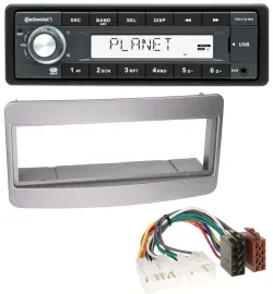 Continental USB MP3 AUX 1DIN Autoradio für Toyota Celica MR2 dunkelsilber