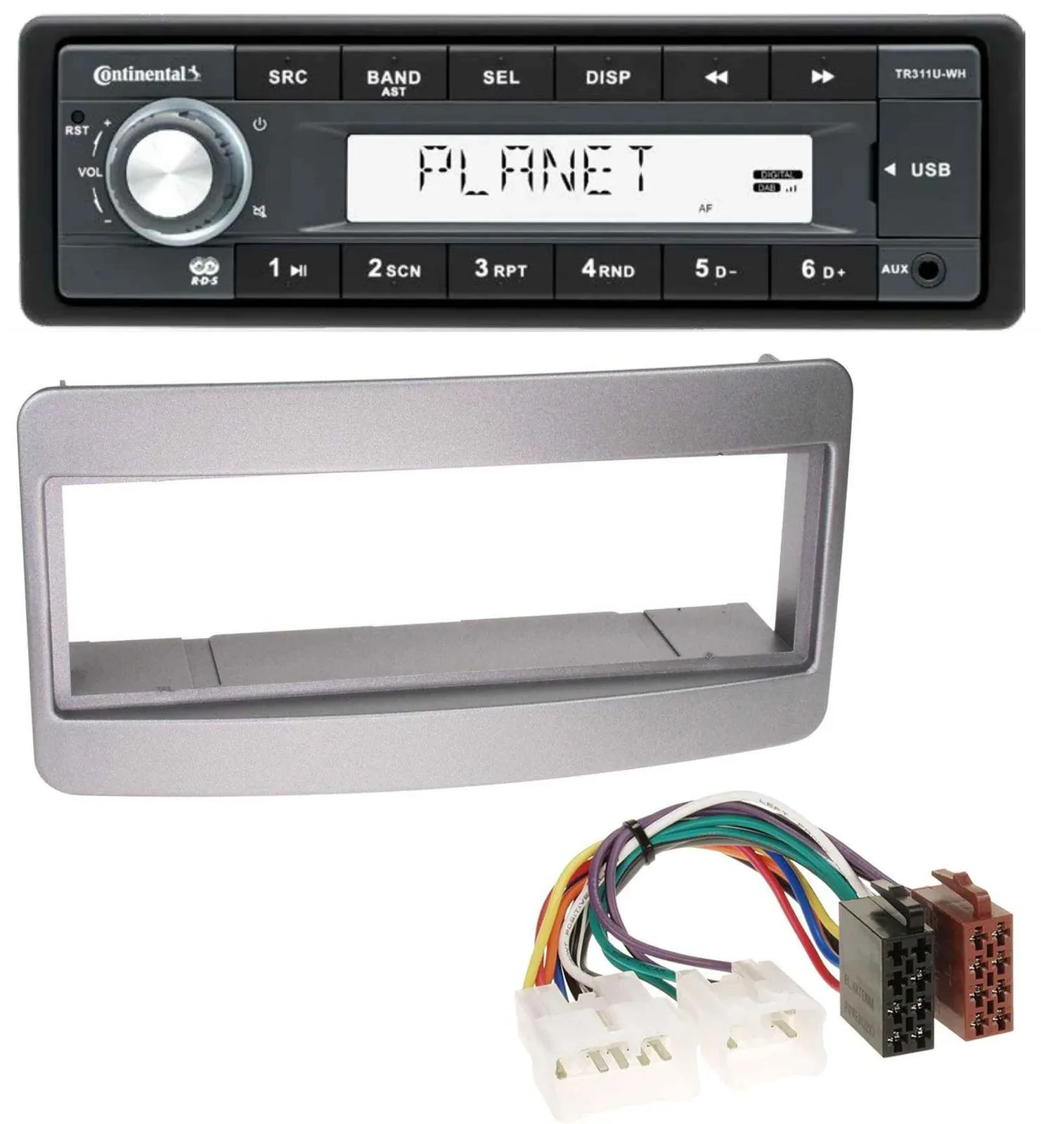 Continental USB MP3 AUX 1DIN Autoradio für Toyota Celica MR2 dunkelsilber