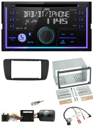 JVC Lenkrad USB 2DIN DAB Bluetooth CD Autoradio für Seat Ibiza ab 08 nitschwarz
