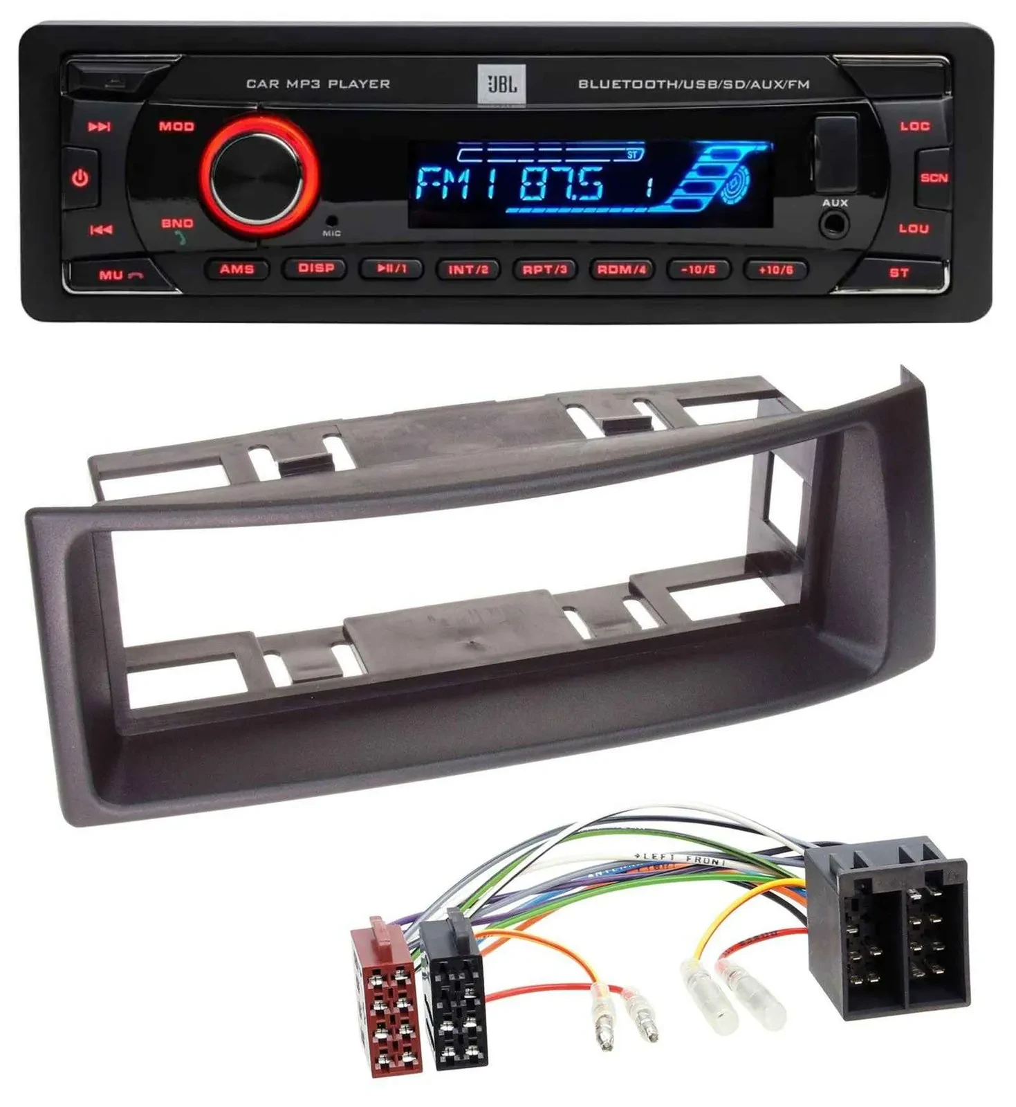 JBL AUX MP3 USB Bluetooth SD Autoradio für Renault Megane Scenic bis 03 schwarz