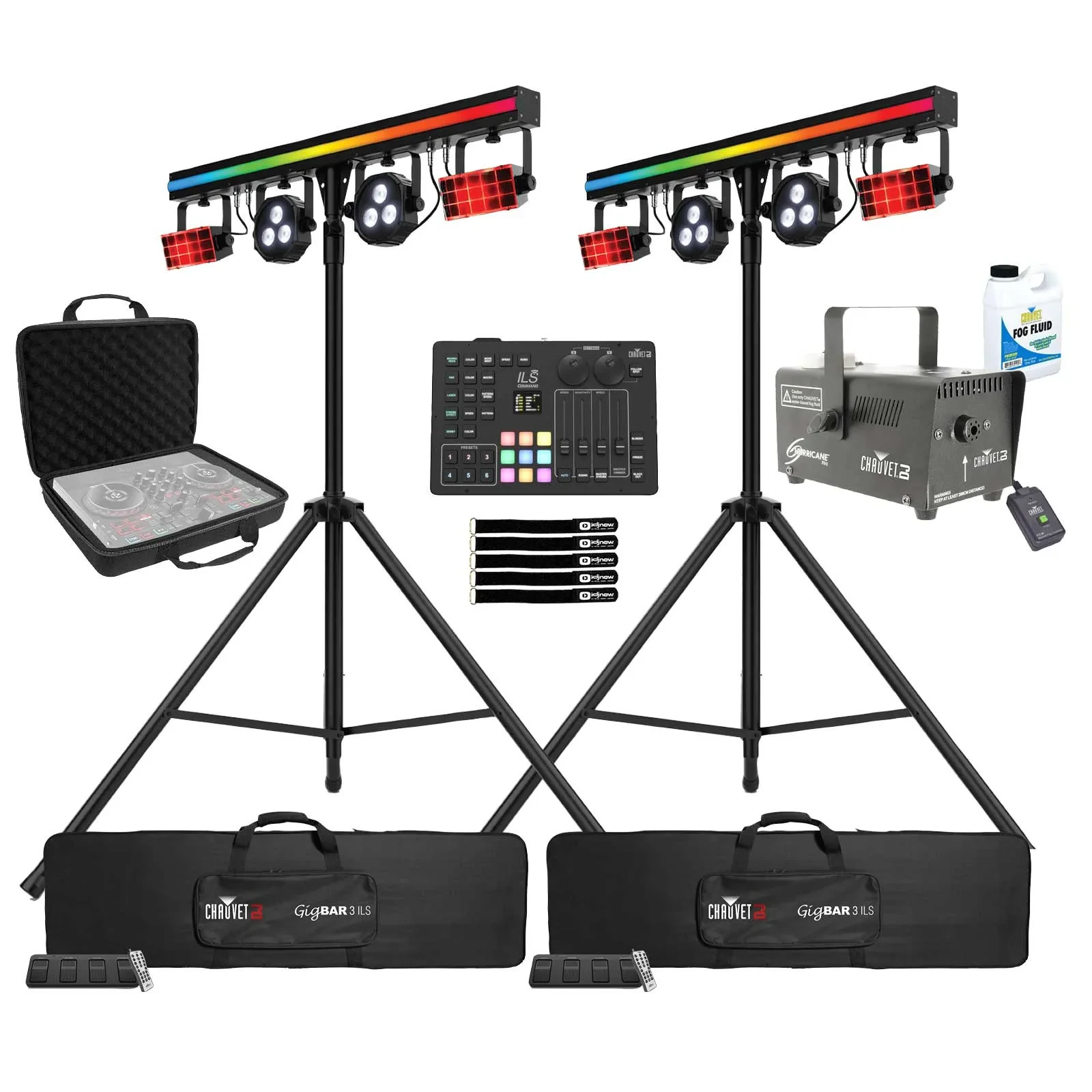 Chauvet DJ GigBAR 3 ILS 3-in-1 Derby Par Strip Effect Lighting System w ILS C...