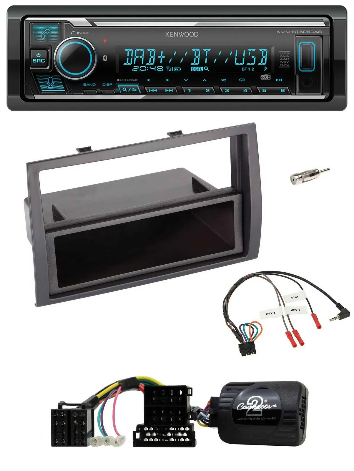 Автомагнитола Kenwood Bluetooth, DAB, USB для Citroen Jumper/Peugeot Boxer (с 2006), поддержка кнопок на руле