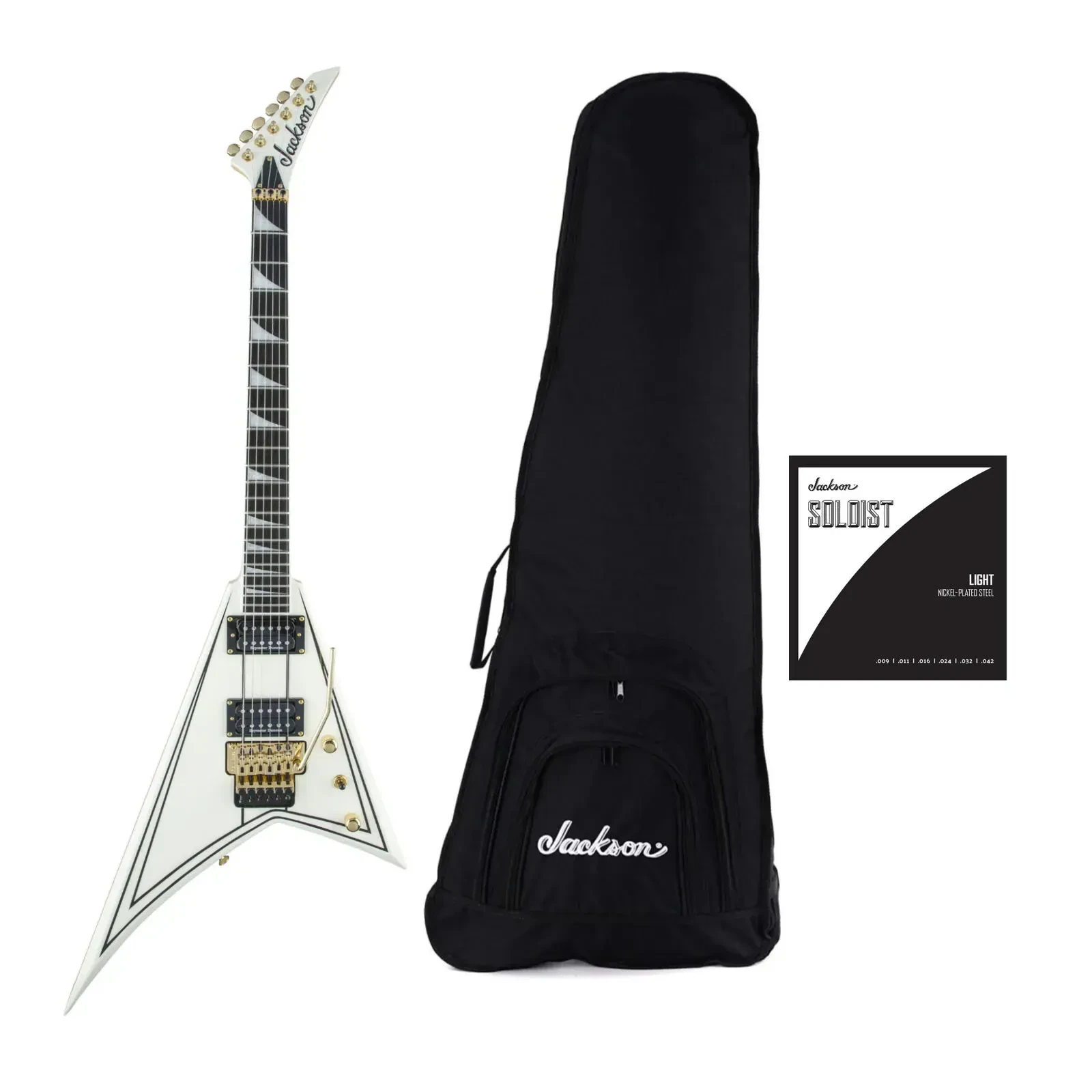 Jackson Pro Series Rhoads RR3 Guitar Ivory with Black with Accessories