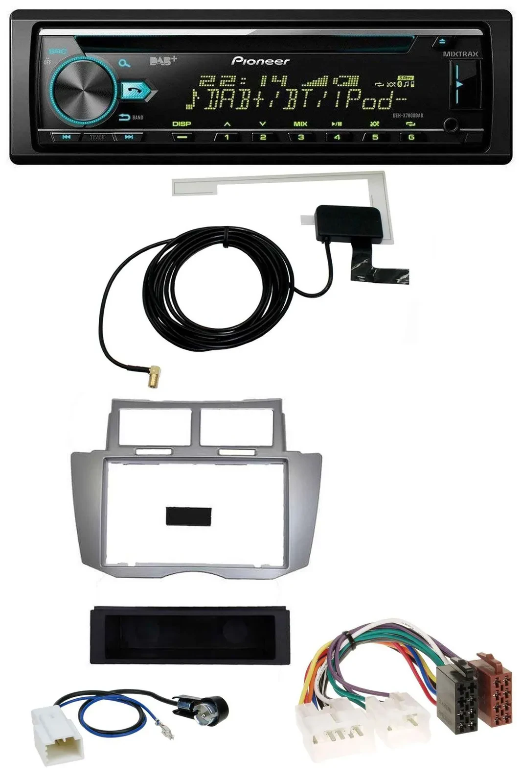 Автомагнитола для Toyota Yaris Pioneer CD MP3 USB AUX DAB (2007–2011)