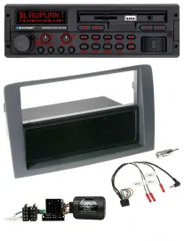 Автомагнитола Blaupunkt USB, Bluetooth, DAB, SD, поддержка кнопок на руле для Fiat Idea 2006–2011 серый