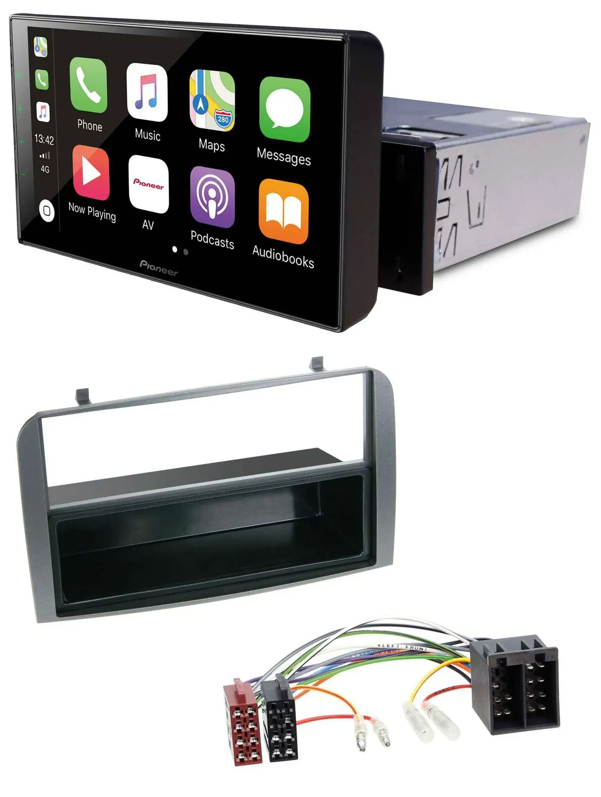 Pioneer Bluetooth MP3 DAB USB Autoradio für Alfa Romeo 147 GT Ablagefach anthraz