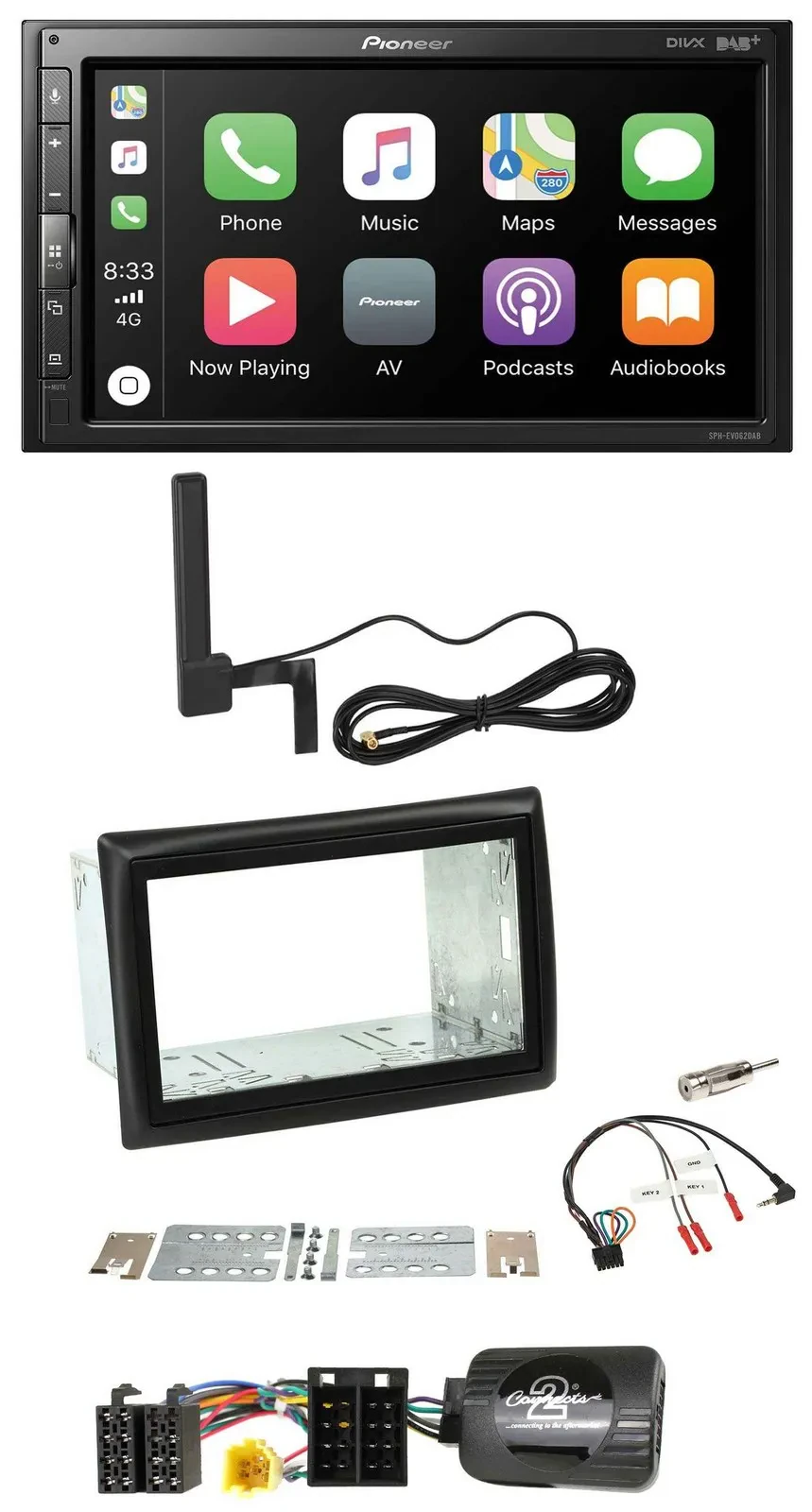 Pioneer USB 2DIN Bluetooth DAB Lenkrad Autoradio für Renault Megane II 2005-2008