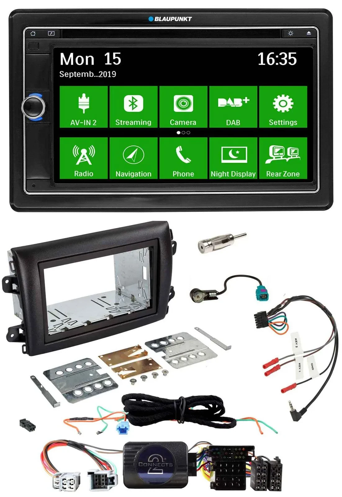 Blaupunkt Bluetooth 2DIN Lenkrad DAB USB TMC Navigation für Fiat Ducato Serie 8