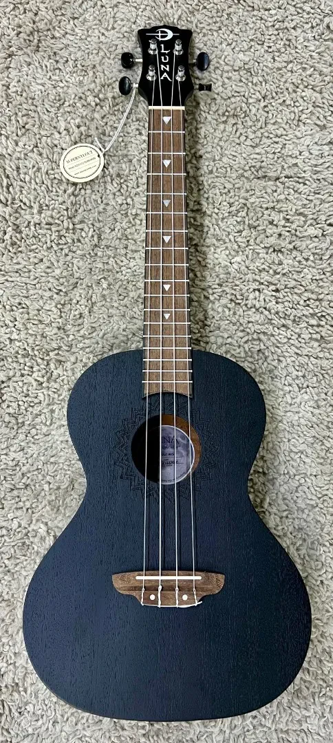 Luna Guitars Luna Model UKE VMT BKS Tenor Acoustic Mahogany Black Satin Finish Ukulele