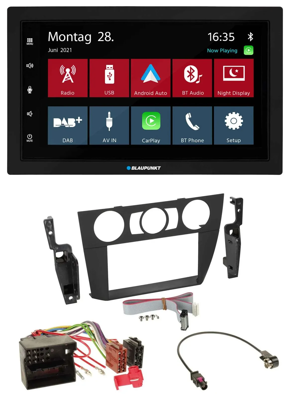 Blaupunkt MP3 Bluetooth DAB 2DIN USB Autoradio für BMW 3-er E90/E91/E92/E93 2005